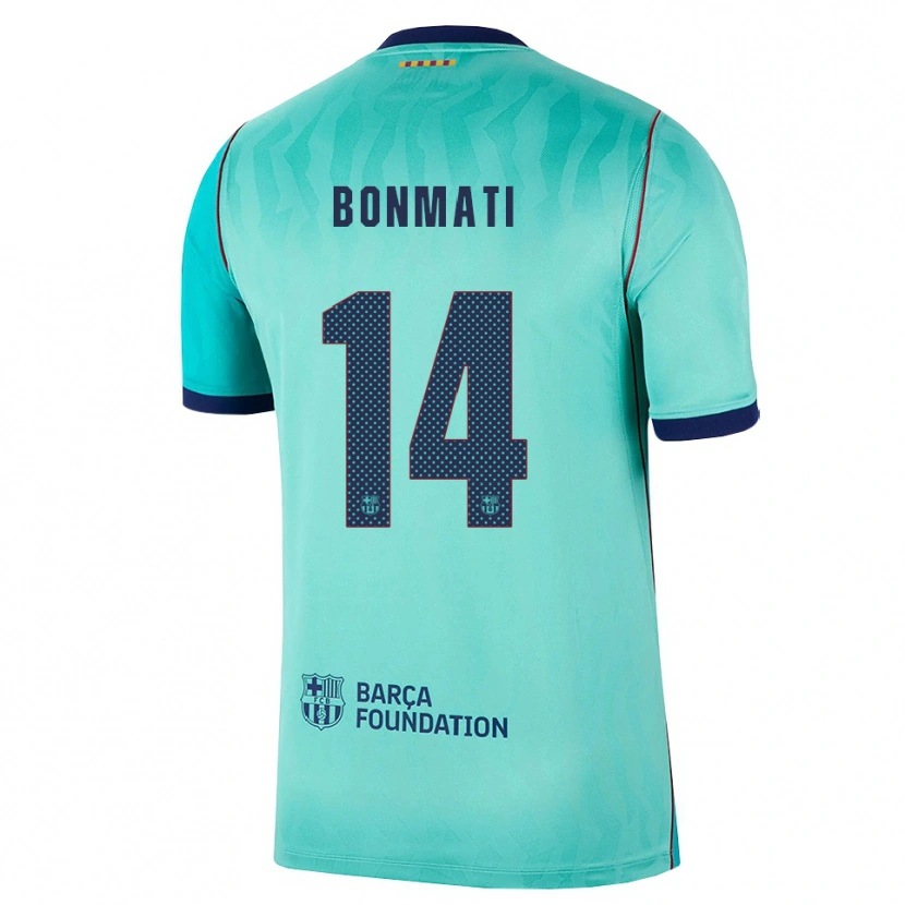 Danxen Niño Camiseta Aitana Bonmati #14 Aqua Turquesa Oscuro Azul Real Equipación Tercera 2026/27 La Camisa México