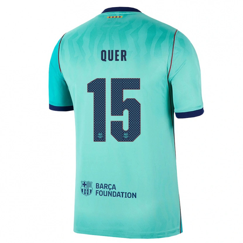 Danxen Niño Camiseta Ignasi Quer #15 Aqua Turquesa Oscuro Azul Real Equipación Tercera 2026/27 La Camisa México