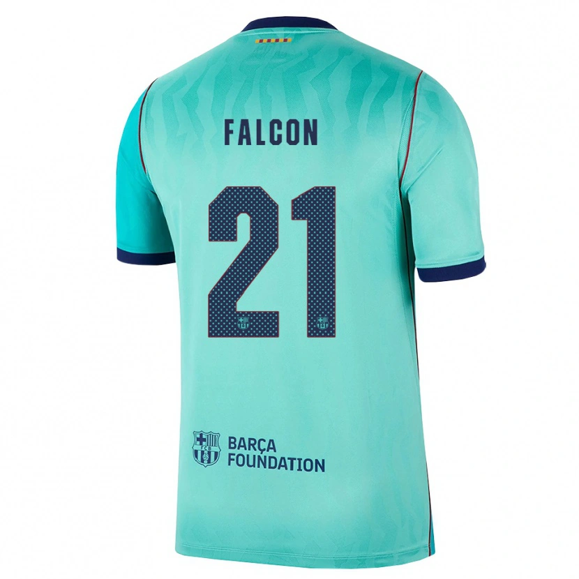Danxen Niño Camiseta Andrea Falcon #21 Aqua Turquesa Oscuro Azul Real Equipación Tercera 2026/27 La Camisa México
