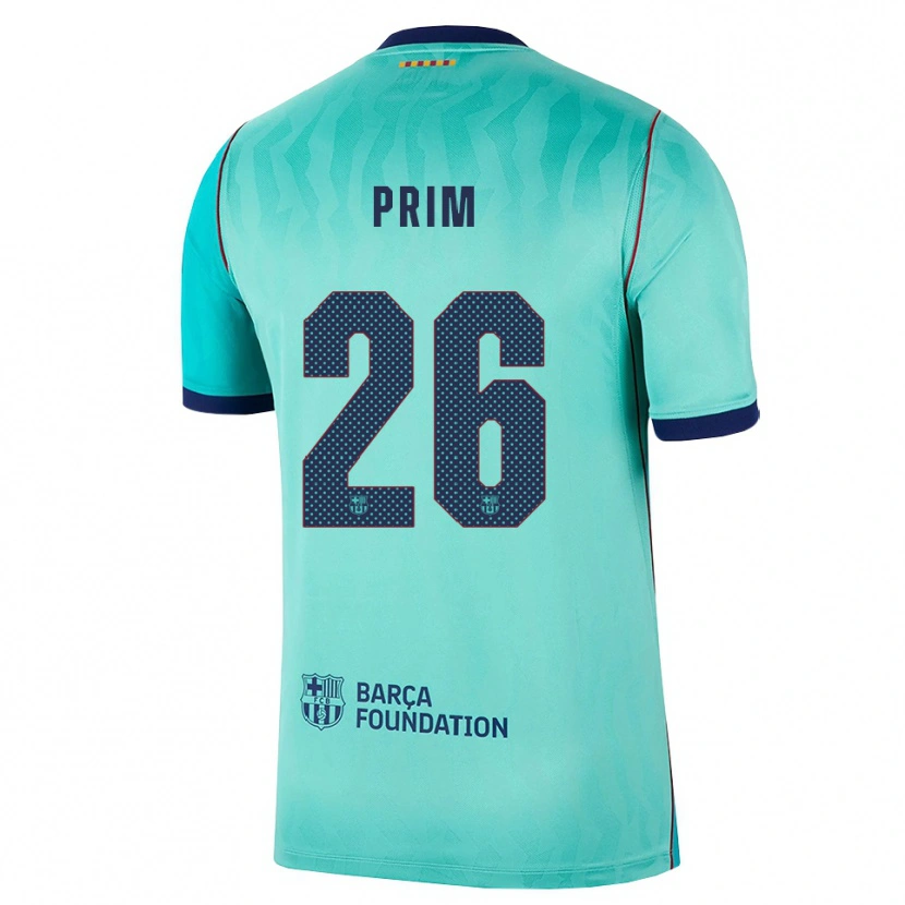 Danxen Niño Camiseta Pau Prim #26 Aqua Turquesa Oscuro Azul Real Equipación Tercera 2026/27 La Camisa México