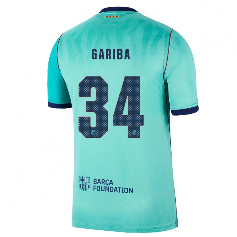 Danxen Niño Camiseta Hafiz Gariba #34 Aqua Turquesa Oscuro Azul Real Equipación Tercera 2026/27 La Camisa México