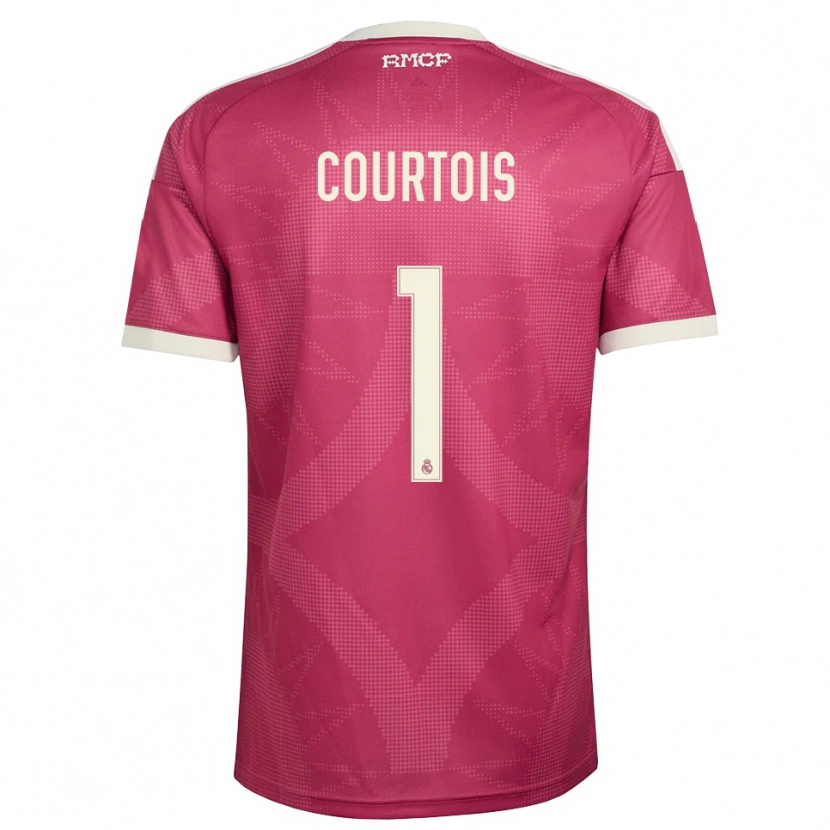 Danxen Niño Camiseta Thibaut Courtois #1 Rojo Violeta Pálido Blanco Equipación Tercera 2026/27 La Camisa México