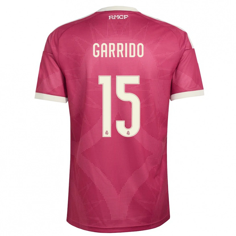 Danxen Niño Camiseta Mateo Garrido #15 Rojo Violeta Pálido Blanco Equipación Tercera 2026/27 La Camisa México