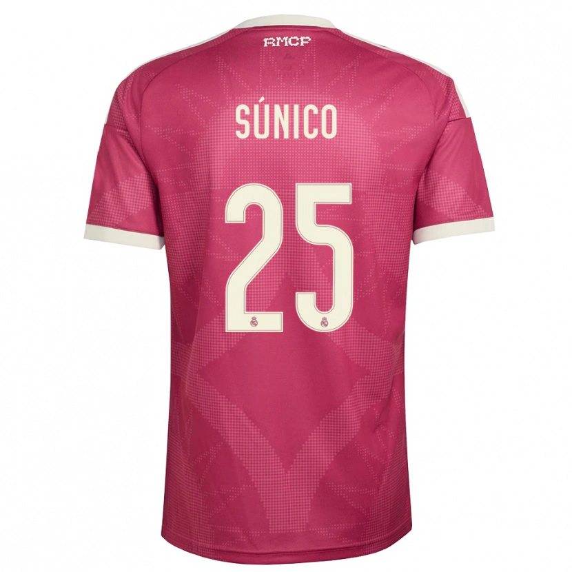 Danxen Niño Camiseta Guille Súnico #25 Rojo Violeta Pálido Blanco Equipación Tercera 2026/27 La Camisa México