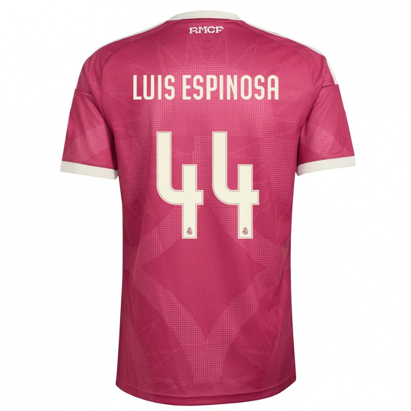 Danxen Niño Camiseta José Luis Espinosa #44 Rojo Violeta Pálido Blanco Equipación Tercera 2026/27 La Camisa México