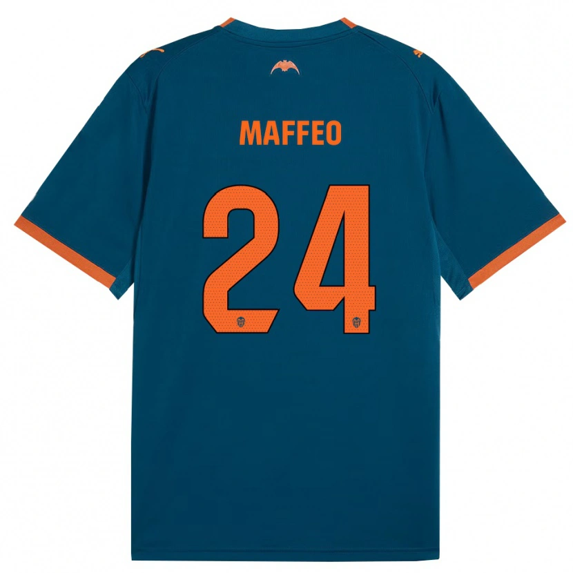 Danxen Niño Camiseta Pablo Maffeo #24 Azul Acero Naranja 2ª Equipación 2026/27 La Camisa México