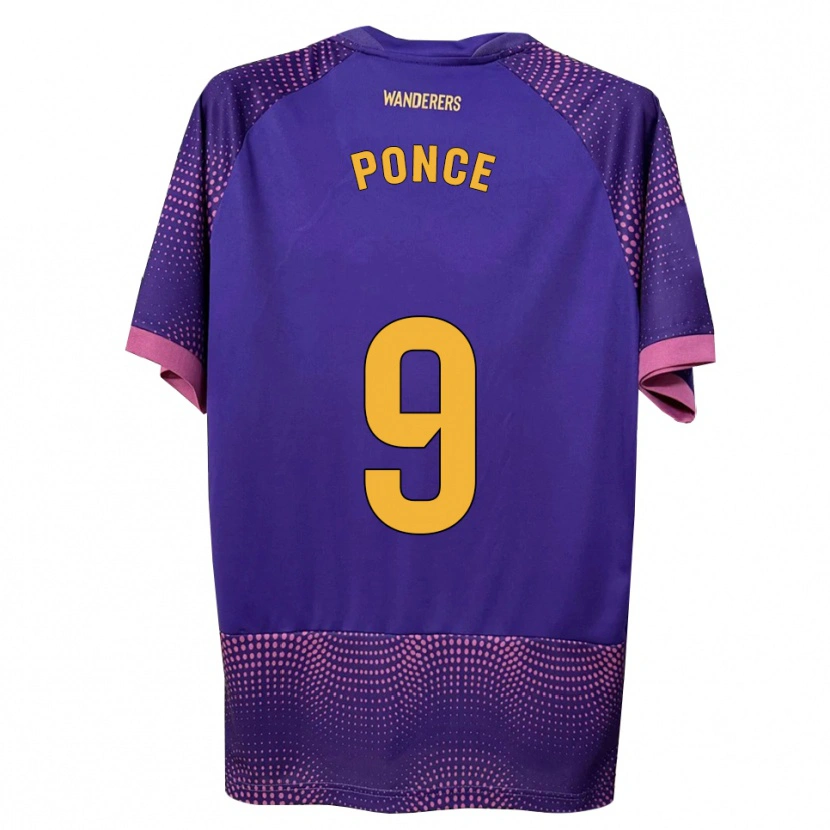 Danxen Hombre Camiseta Ezequiel Ponce #9 Morado Blanco Rosa 2ª Equipación 2026/27 La Camisa México