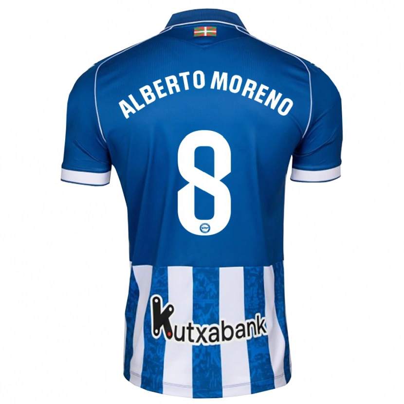 Danxen Hombre Camiseta Alberto Moreno #8 Azul Blanco Negro 1ª Equipación 2026/27 La Camisa México