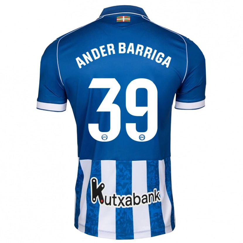 Danxen Hombre Camiseta Jon Ander Barriga #39 Azul Blanco Negro 1ª Equipación 2026/27 La Camisa México