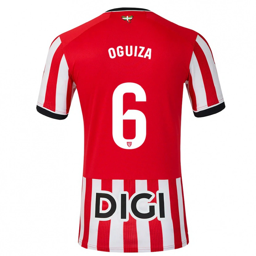 Danxen Hombre Camiseta Irene Oguiza Martínez #6 Rojo Negro Blanco 1ª Equipación 2026/27 La Camisa México
