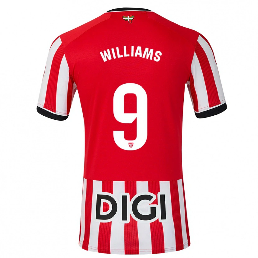 Danxen Hombre Camiseta Iñaki Williams #9 Rojo Negro Blanco 1ª Equipación 2026/27 La Camisa México