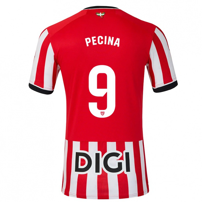Danxen Hombre Camiseta Ander Peciña #9 Rojo Negro Blanco 1ª Equipación 2026/27 La Camisa México