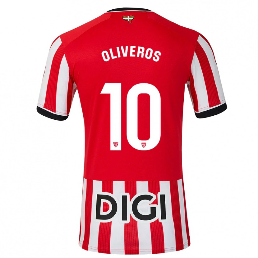 Danxen Hombre Camiseta Aimar Oliveros #10 Rojo Negro Blanco 1ª Equipación 2026/27 La Camisa México