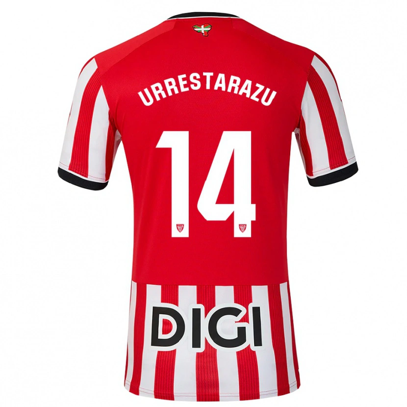 Danxen Hombre Camiseta Mikel Urrestarazu #14 Rojo Negro Blanco 1ª Equipación 2026/27 La Camisa México