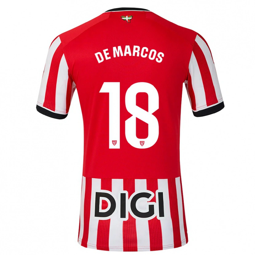 Danxen Hombre Camiseta Oscar De Marcos #18 Rojo Negro Blanco 1ª Equipación 2026/27 La Camisa México