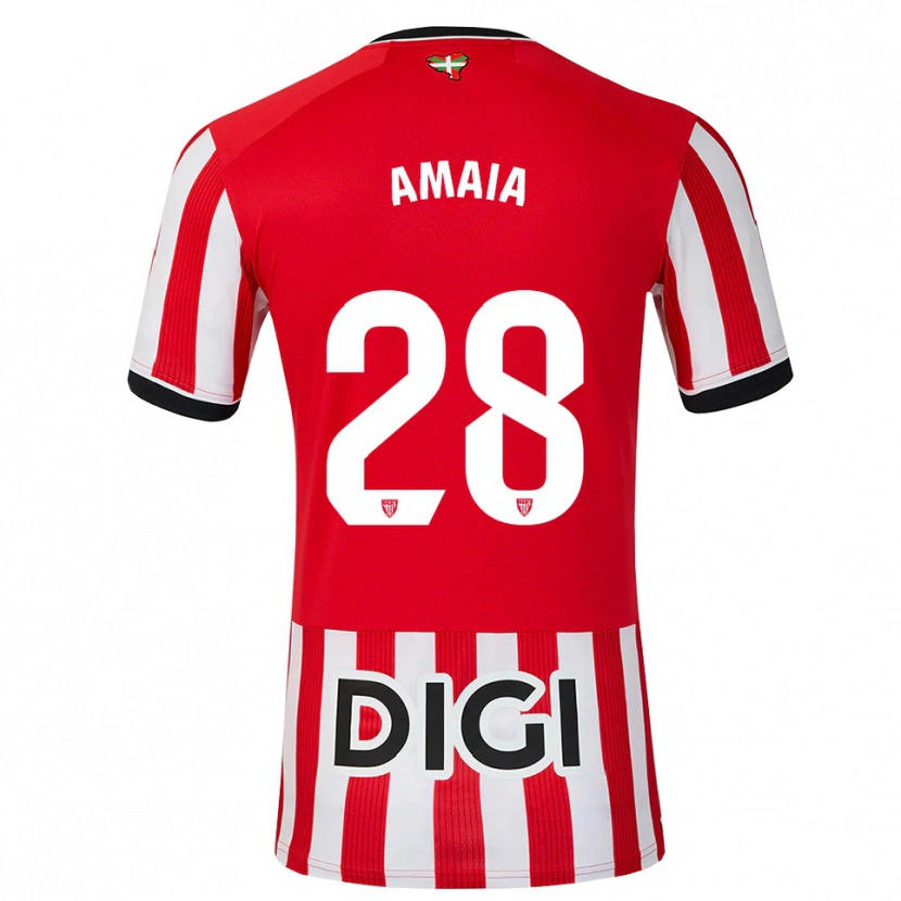 Danxen Hombre Camiseta Amaia Martinez De La Peña #28 Rojo Negro Blanco 1ª Equipación 2026/27 La Camisa México
