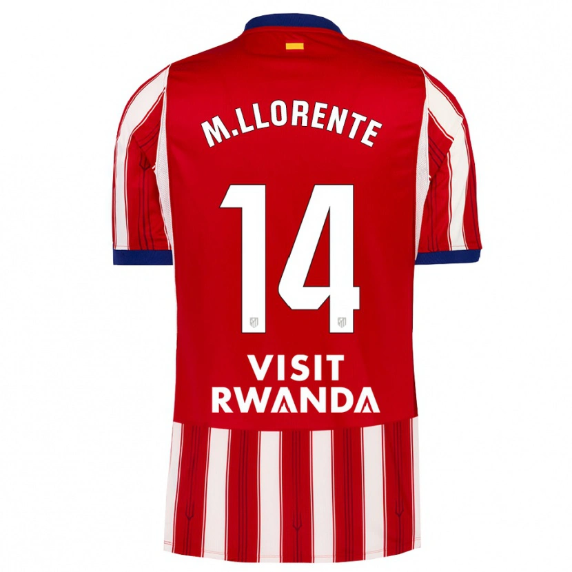 Danxen Hombre Camiseta Marcos Llorente #14 Azul Real Rojo Blanco 1ª Equipación 2026/27 La Camisa México