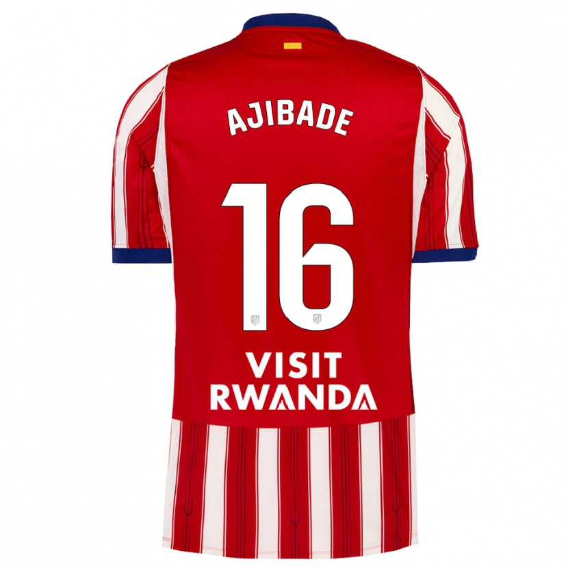 Danxen Hombre Camiseta Rasheedat Ajibade #16 Azul Real Rojo Blanco 1ª Equipación 2026/27 La Camisa México