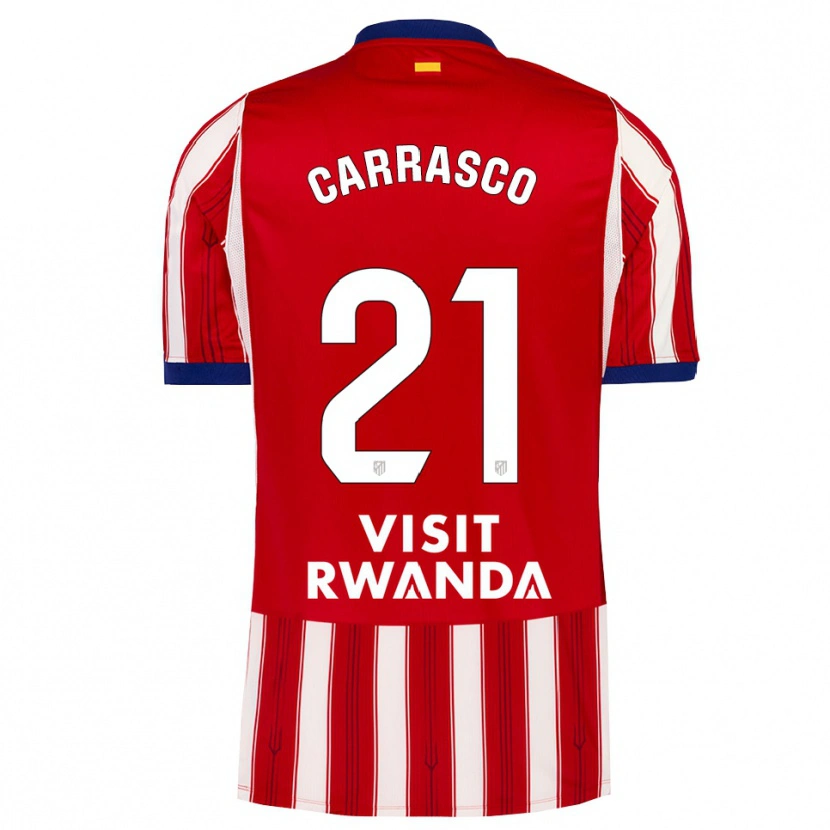 Danxen Hombre Camiseta Yannick Carrasco #21 Azul Real Rojo Blanco 1ª Equipación 2026/27 La Camisa México