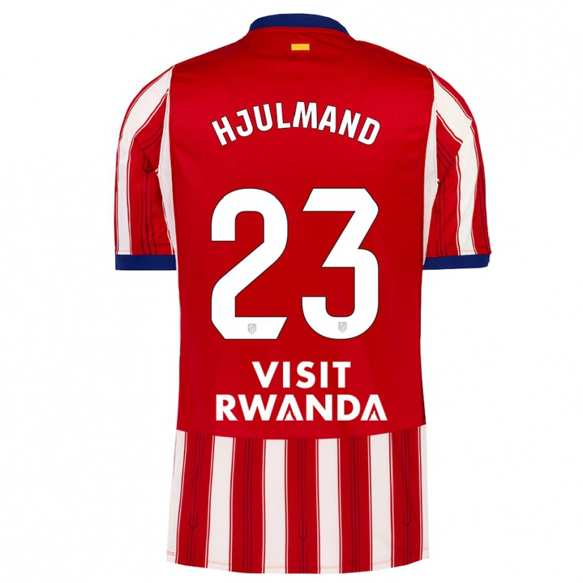 Danxen Hombre Camiseta Morten Hjulmand #23 Azul Real Rojo Blanco 1ª Equipación 2026/27 La Camisa México