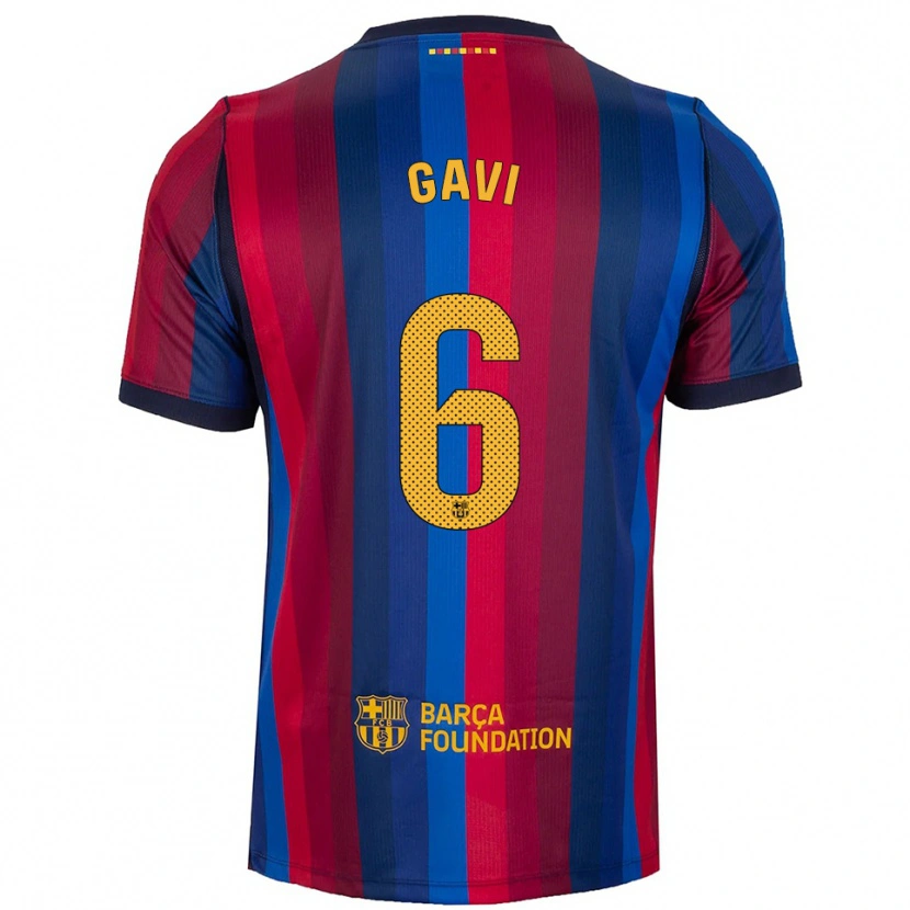 Danxen Hombre Camiseta Pablo Martín Páez Gavira #6 Azul Real Rojo Amarillo 1ª Equipación 2026/27 La Camisa México