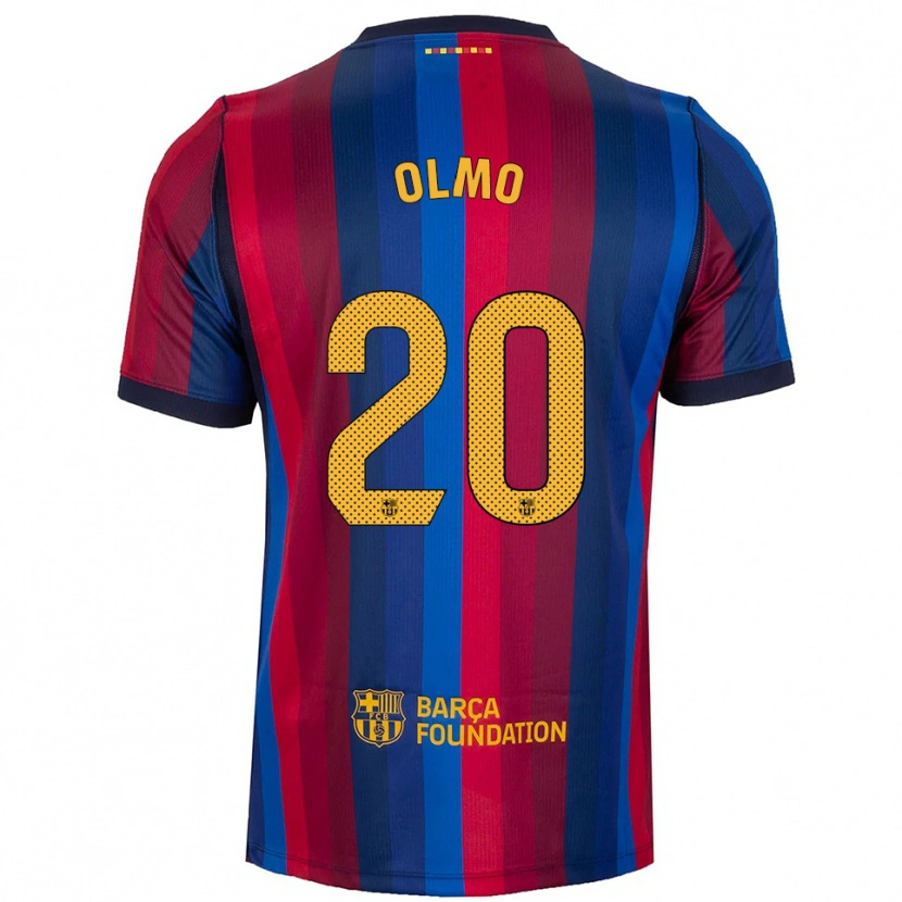 Danxen Hombre Camiseta Dani Olmo #20 Azul Real Rojo Amarillo 1ª Equipación 2026/27 La Camisa México