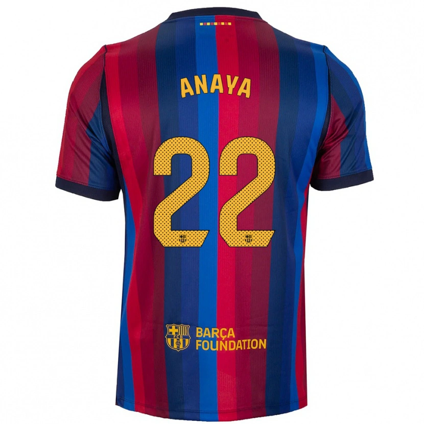 Danxen Hombre Camiseta Joan Anaya #22 Azul Real Rojo Amarillo 1ª Equipación 2026/27 La Camisa México