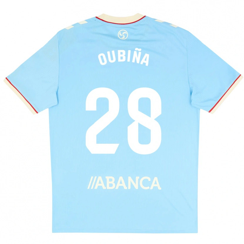 Danxen Hombre Camiseta Jimena Oubiña #28 Azul Cielo Blanco Rojo 1ª Equipación 2026/27 La Camisa México