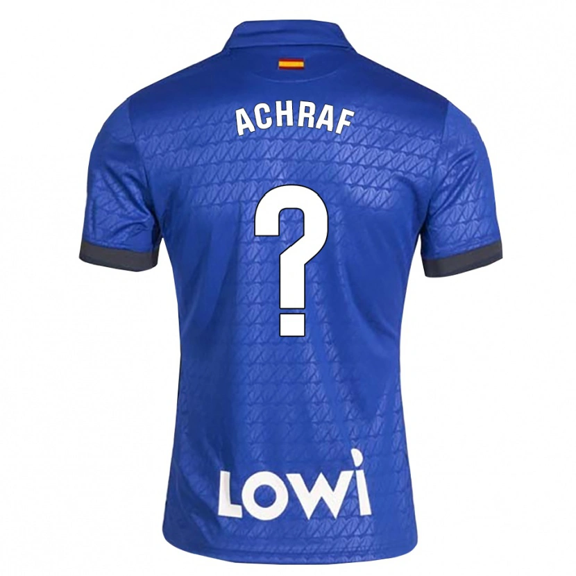 Danxen Hombre Camiseta Moha Achraf #0 Azul Blanco Negro 1ª Equipación 2026/27 La Camisa México