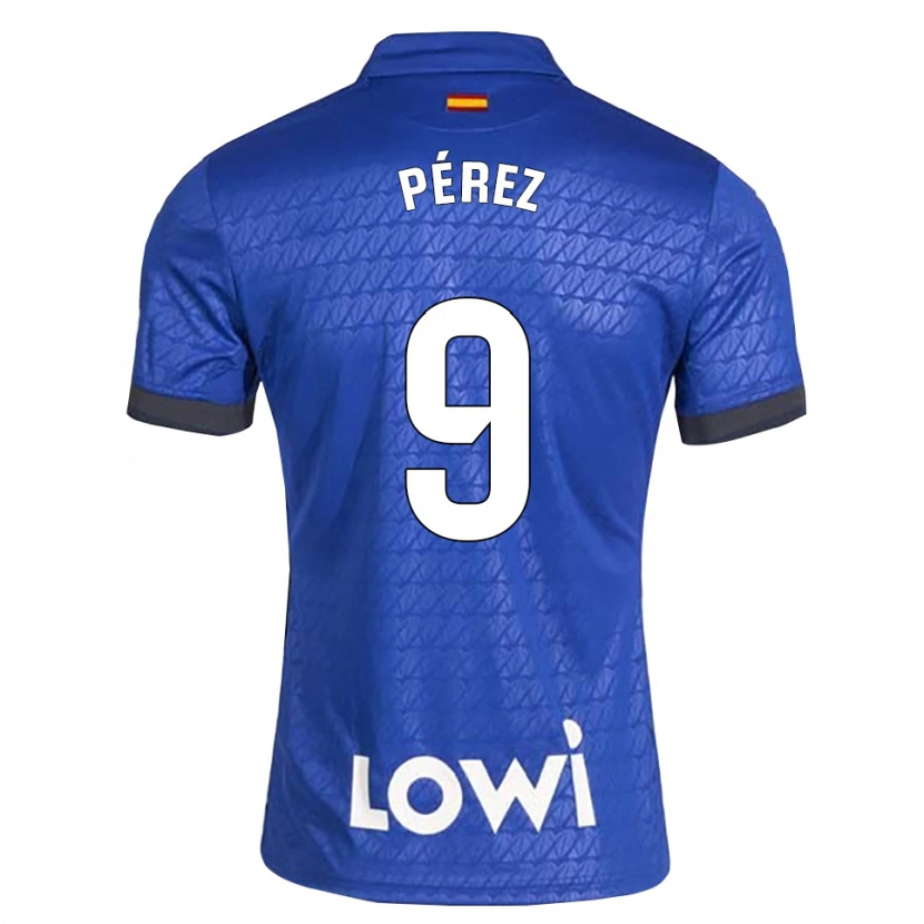 Danxen Hombre Camiseta Joselu Pérez #9 Azul Blanco Negro 1ª Equipación 2026/27 La Camisa México