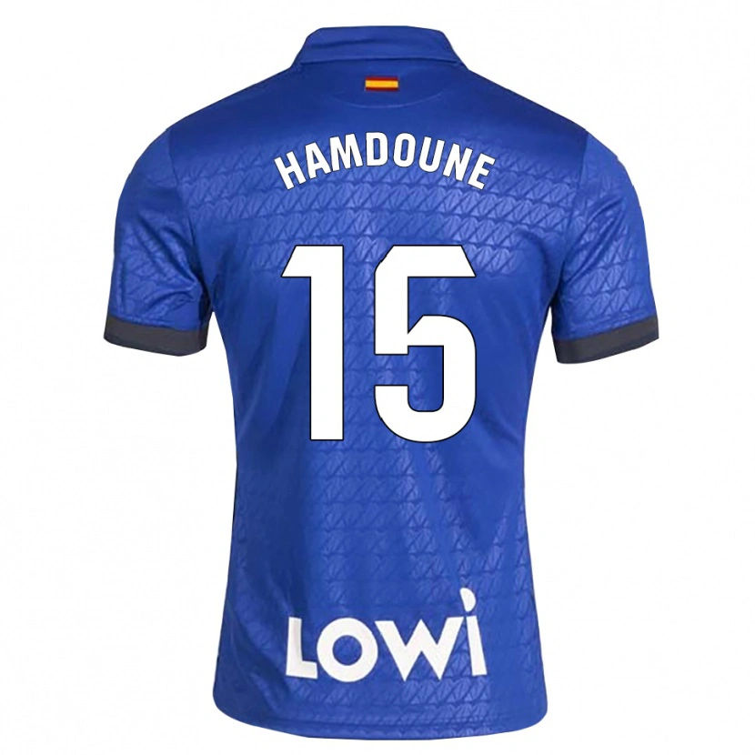 Danxen Hombre Camiseta Mohamed Hamdoune #15 Azul Blanco Negro 1ª Equipación 2026/27 La Camisa México