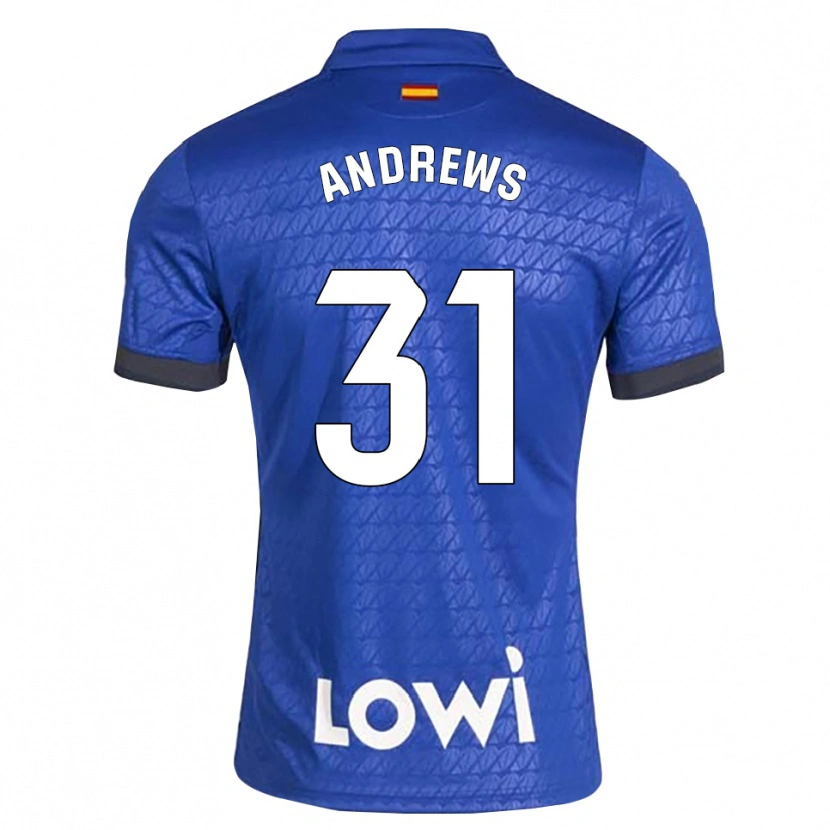 Danxen Hombre Camiseta George Andrews #31 Azul Blanco Negro 1ª Equipación 2026/27 La Camisa México