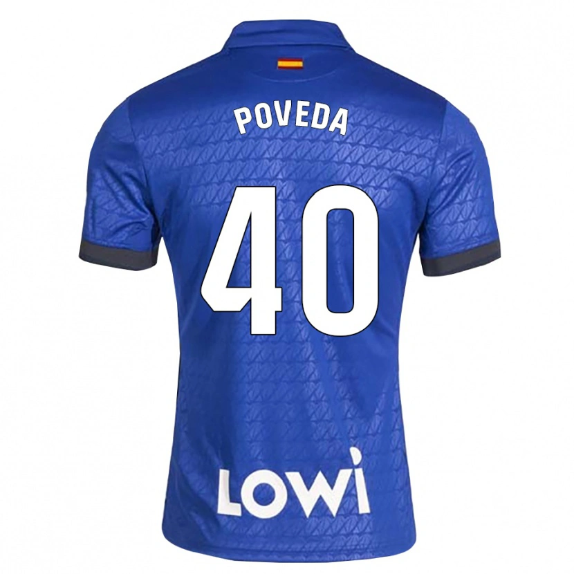 Danxen Hombre Camiseta Pedro Poveda #40 Azul Blanco Negro 1ª Equipación 2026/27 La Camisa México