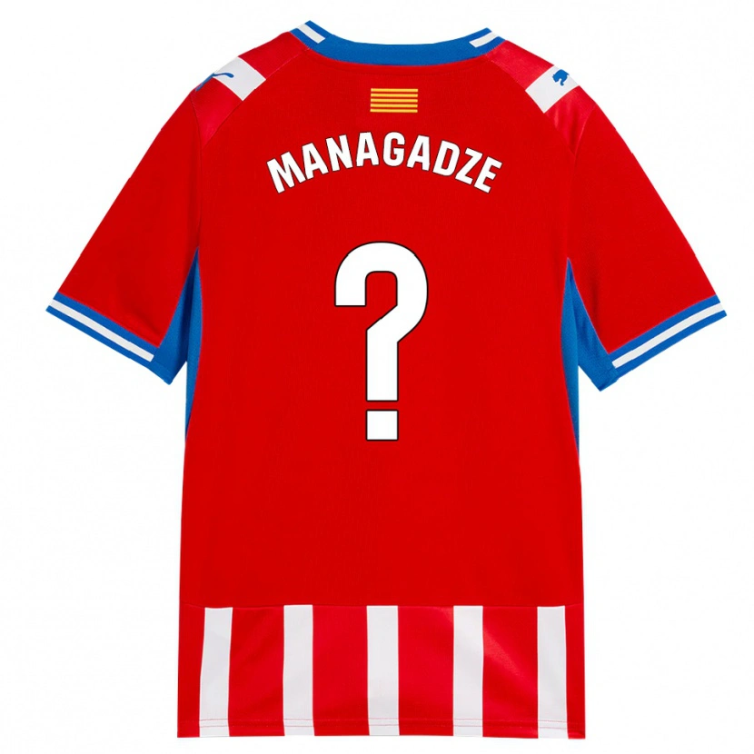 Danxen Hombre Camiseta Luka Managadze #0 Rojo Blanco Azul Cielo 1ª Equipación 2026/27 La Camisa México
