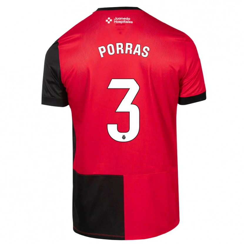 Danxen Hombre Camiseta Jordi Porras #3 Negro Rojo Blanco 1ª Equipación 2026/27 La Camisa México