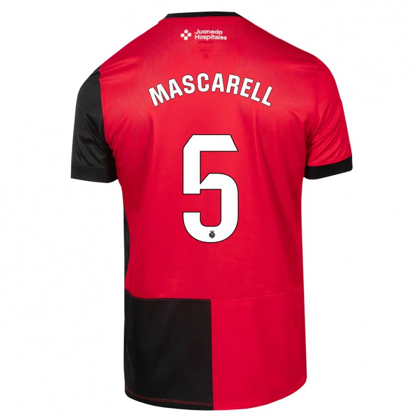 Danxen Hombre Camiseta Omar Mascarell #5 Negro Rojo Blanco 1ª Equipación 2026/27 La Camisa México
