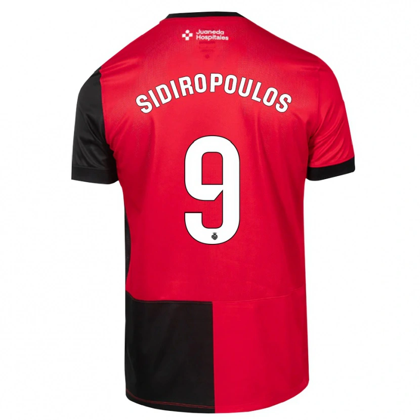 Danxen Hombre Camiseta Anastasios Sidiropoulos #9 Negro Rojo Blanco 1ª Equipación 2026/27 La Camisa México