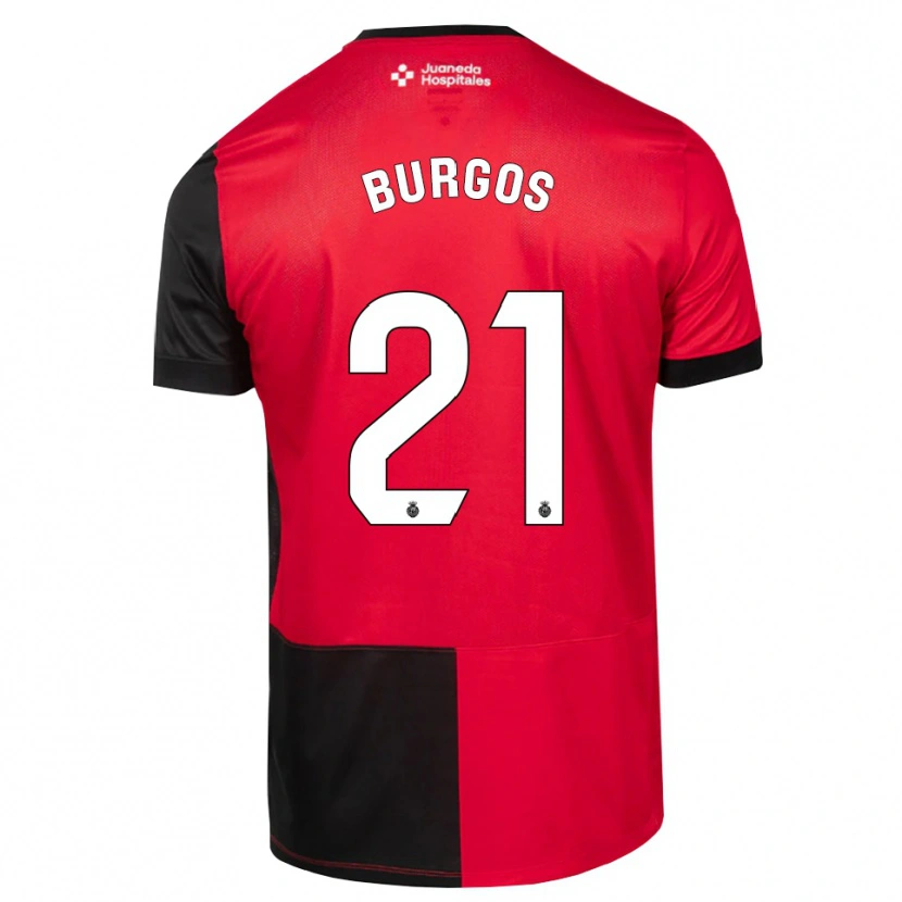 Danxen Hombre Camiseta Hugo Burgos #21 Negro Rojo Blanco 1ª Equipación 2026/27 La Camisa México