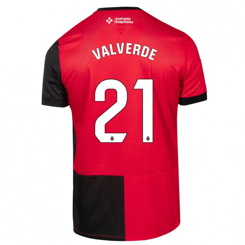 Danxen Hombre Camiseta David Valverde #21 Negro Rojo Blanco 1ª Equipación 2026/27 La Camisa México