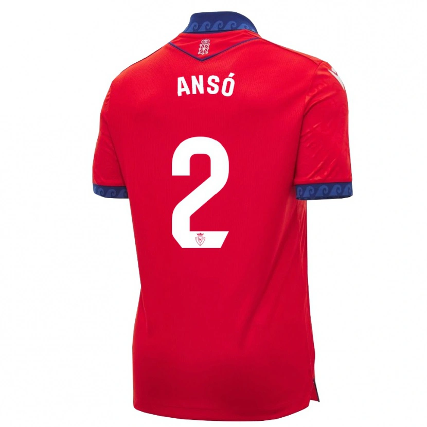Danxen Hombre Camiseta Mikel Ansó #2 Rojo Azul Marino Blanco 1ª Equipación 2026/27 La Camisa México