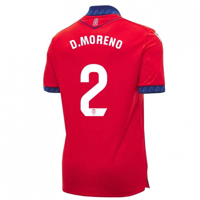 Danxen Hombre Camiseta Diego Moreno #2 Rojo Azul Marino Blanco 1ª Equipación 2026/27 La Camisa México