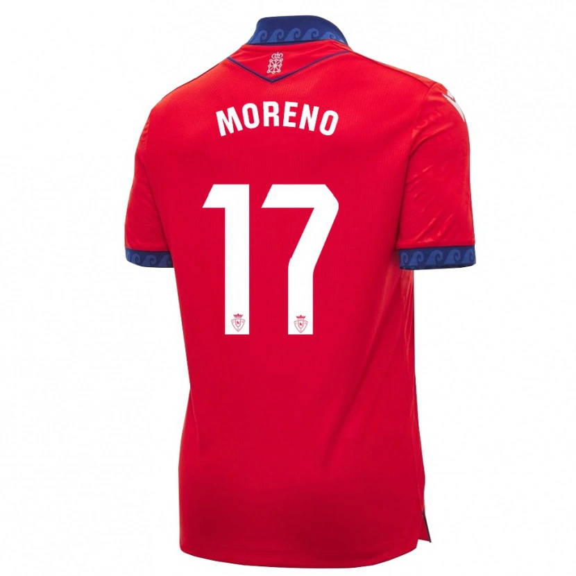 Danxen Hombre Camiseta Pablo Moreno #17 Rojo Azul Marino Blanco 1ª Equipación 2026/27 La Camisa México