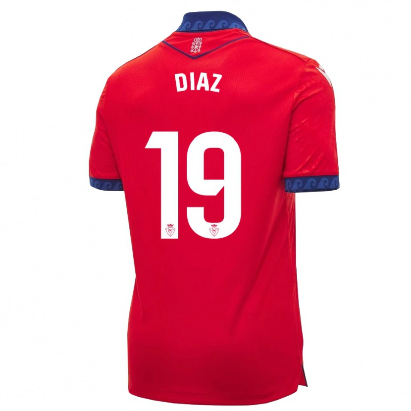 Danxen Hombre Camiseta Lucas Diaz #19 Rojo Azul Marino Blanco 1ª Equipación 2026/27 La Camisa México