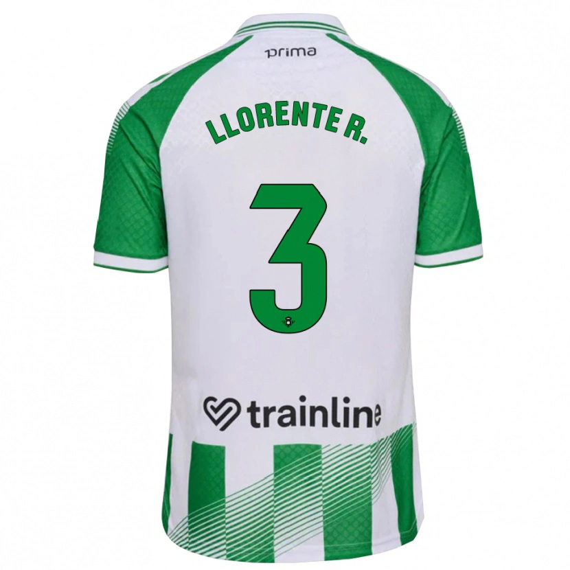Danxen Hombre Camiseta Diego Llorente #3 Verde Claro Negro Blanco 1ª Equipación 2026/27 La Camisa México