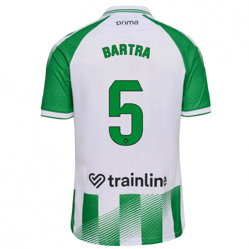 Danxen Hombre Camiseta Marc Bartra #5 Verde Claro Negro Blanco 1ª Equipación 2026/27 La Camisa México