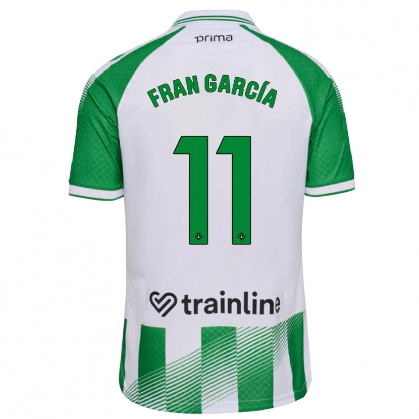 Danxen Hombre Camiseta Fran García #11 Verde Claro Negro Blanco 1ª Equipación 2026/27 La Camisa México