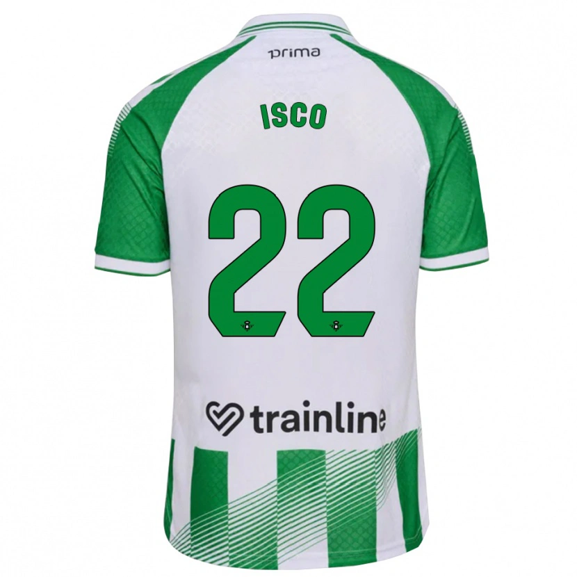 Danxen Hombre Camiseta Isco #22 Verde Claro Negro Blanco 1ª Equipación 2026/27 La Camisa México