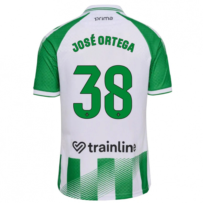 Danxen Hombre Camiseta José Ortega #38 Verde Claro Negro Blanco 1ª Equipación 2026/27 La Camisa México