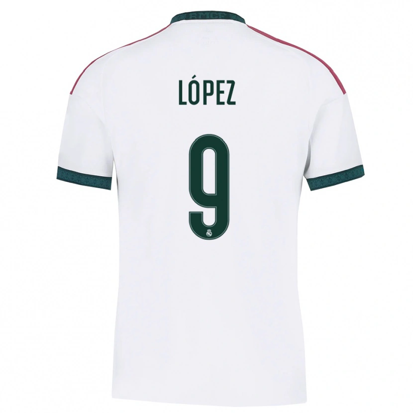 Danxen Hombre Camiseta Mikel López #9 Verde Oscuro Blanco Rojo 1ª Equipación 2026/27 La Camisa México