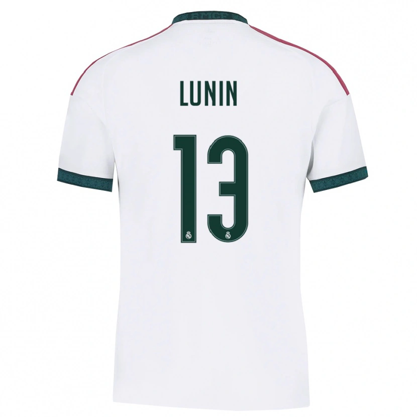 Danxen Hombre Camiseta Andriy Lunin #13 Verde Oscuro Blanco Rojo 1ª Equipación 2026/27 La Camisa México